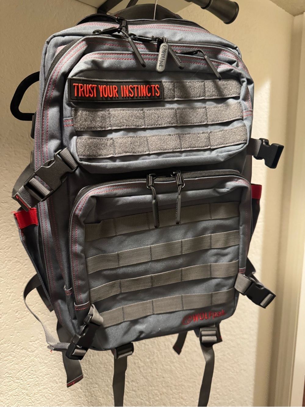 Gray Tactical/gym Wolf Pak Backpack - Trust Your Instincts